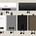 Modern Electric Storage Water Heaters from Midea Haier in White Black Gray Brown Colors