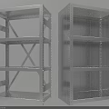 Blue Metal Shelving Units With Multiple Shelves For Sturdy Practical Storage Solution 3d model