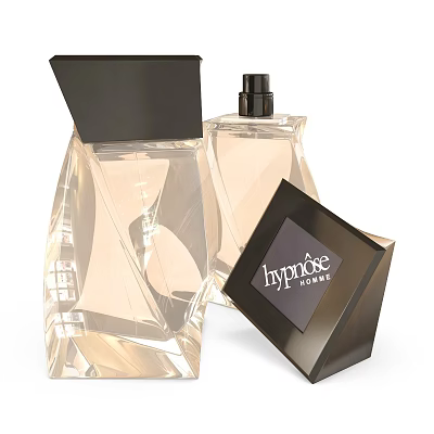 Hypnose Homme Perfume Set With Modern Transparent Bottles And Box 3d model Hypnose Homme Perfume Set With Modern Transparent Bottles And Box 3d model