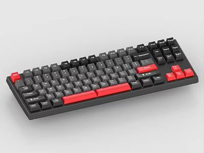 Black And Red Mechanical Gaming Keyboard With Responsive Keys And Ergonomic Layout 3d model