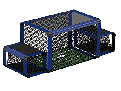Mini Indoor Football Game Table With Blue Frame Net And Soccer Ball 3d model