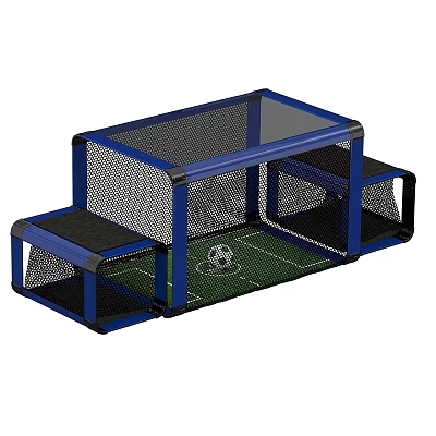 Mini Indoor Football Game Table With Blue Frame Net And Soccer Ball 3d model
