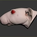 Pink Rat Head 3D Character Model With Red Eyes And Smooth Surface 3d model
