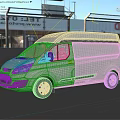 Silver Ford Utility Van For Cargo Transport At Airport Cargo Terminal Facility