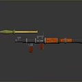 Rocket Launcher 3D Model With Yellow Orange Gray And Red Components