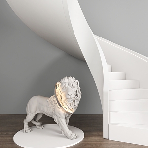 Modern sculpture lion sculpture 3d model