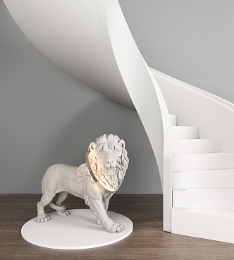 Modern sculpture lion sculpture 3d model