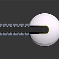 Modern Architectural Structure With Yellow Border Black Panel Transparent Cylinder And Green Light Source