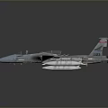 Silver Military Fighter Jet Aircraft With Wings Tail Fins And Mounted Weapons On Gray Background
