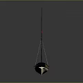 Sailing Ship 3D Model With Red Flag Wooden Deck Tall Masts And Classic Design