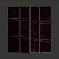 Traditional Japanese Lantern Design With Purple Roof Green Pane Windows And Red Pole