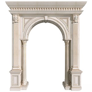 Arched interior door hole in classical style 3d model