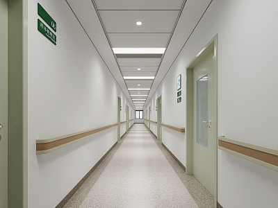 modern corridor hospital walkway 3d model