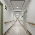 modern corridor hospital walkway 3d model