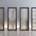 Modern Interior Doors With Glass Panels And Various Geometric Pattern Designs 3d model