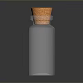 Transparent Glass Bottle With Orange Cork Stopper For Household Storage Use