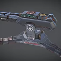 Futuristic Sci-Fi Weapon System With Gray Red Details And CINNDY B001 Design