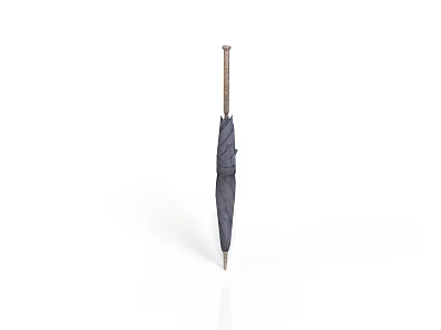 Dark Foldable Umbrella With Sleek Design And Long Handle For Daily Use 3d model