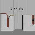 Modern Reception Desk Front Desk 3d model
