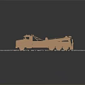 Wooden Tow Truck Model With Detailed Crane And Stone Textured Ground