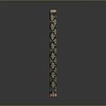 Green And Gold Decorative Vertical Column With Intricate Ornamental Surface Patterns 3d model