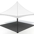 White Canopy Tent with Black Metal Frame and Spacious Structure for Outdoor Events