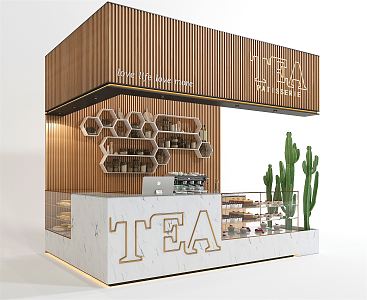 Modern Milk Tea Shop 3d model