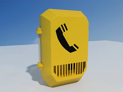 Industrial Emergency Phone Device With Yellow Protective Enclosure And Ventilation Slots 3d model