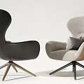 Modern Single Sofa Designs With Leather Fabric Upholstery And Metal Frame Details