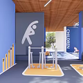 Kids Friendly Recreation Area With Blue Walls Wooden Ceiling And Fitness Equipment