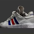 Adidas White Casual Sneakers With Red And Blue Stripes For Everyday Use