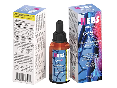 JEBS Vitamin D3 K2 Mushroom Liquid Drops For Daily Nutritional Support 3d model