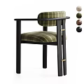 Modern Solid Wood Frame Fabric Upholstered Arm Dining Chair With Multiple Custom Color Options