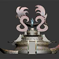 Unique Fantasy Building With Multi Level Structure Staircases And Colorful Decorative Ornaments