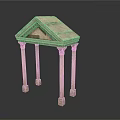 Classical Stone Structure with Four Columns and Triangular Roof Design 3d model
