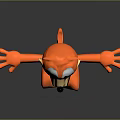 Orange Cartoon Fox Character With Big Eyes And Outstretched Arms