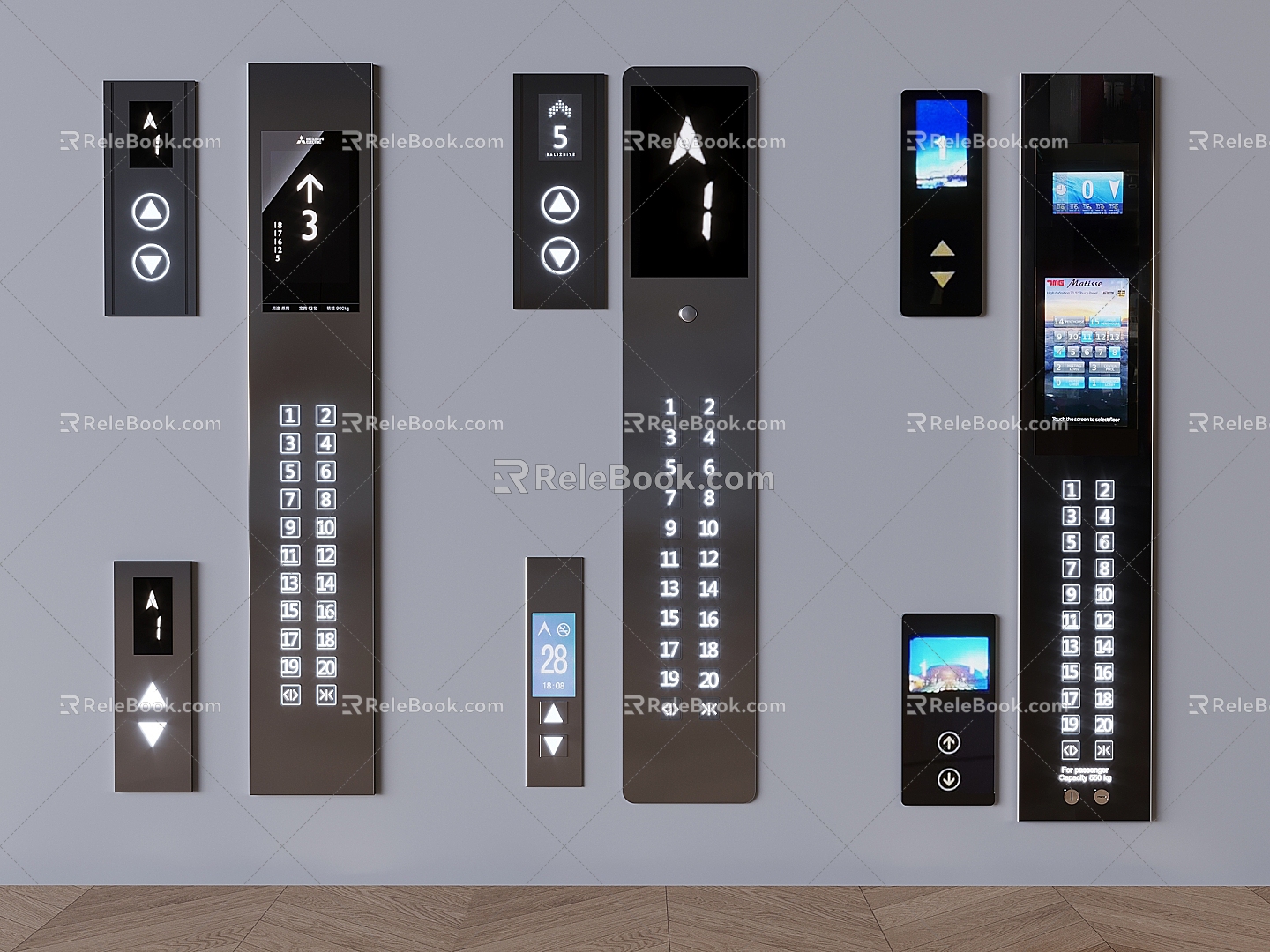 Elevator Switch Elevator Button Outcall Box Elevator Call Button Switch Floor Display model