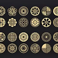 Chinese Traditional Pattern Paper-cut Carved Classical Window Decorative Pattern 3d model