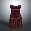 Crimson Character Costume With Black Belt And Golden Rivets Design