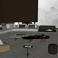 Modern Minotti Sofa Coffee Table Combination 3d model