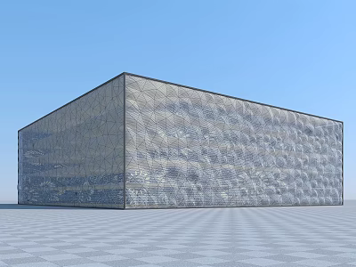 Modern Stadium Building With Geometric Glass Facade And Open Plaza Design 3d model
