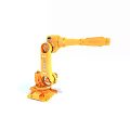 Smart Yellow Industrial Robotic Arm with High Precision Movement System 3d model