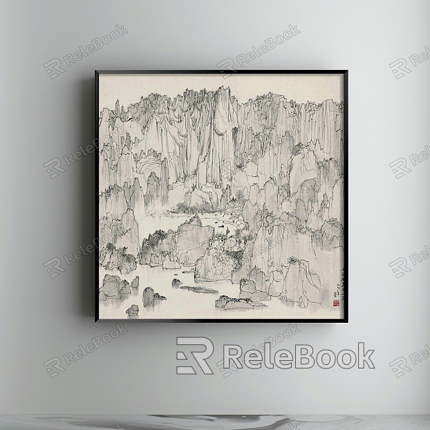 New Chinese Landscape Painting Grey Hallway Landscape Decoration Painting model