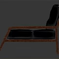 Modern Leather Chair with Wooden Frame Armrests and Comfortable Upholstered Seat