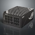 ASUS ROG Gaming Power Supply Unit With Black Silver Stripes And Multiple Ports