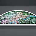 Colorful Semicircular City Map Commercial Equipment For Urban Planning
