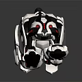Mechanical Leopard With White Black Body Red Details In Dynamic Pose On Smooth Reflective Surface 3d model