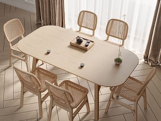 Dining table and chair combination 3d model