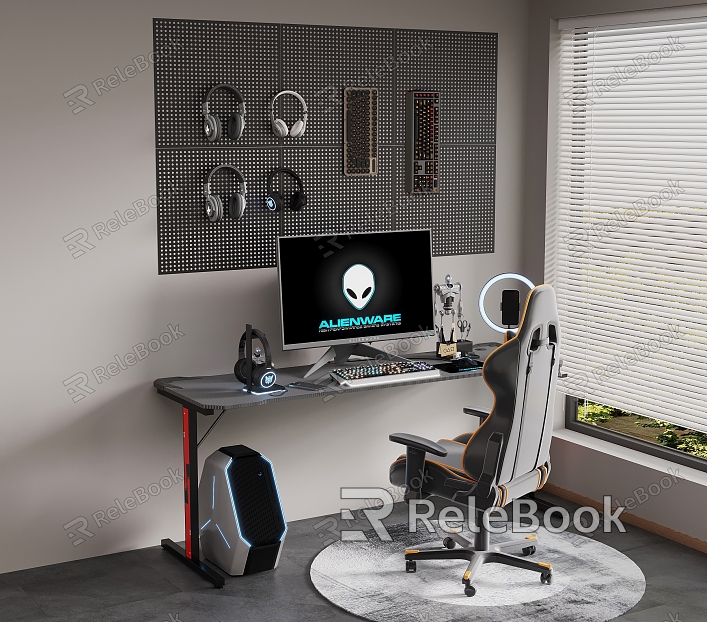 Modern E-sports Room E-sports Table Computer model