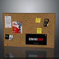 Corkboard Display Board With Pinned Notes Papers And Coming Soon Poster